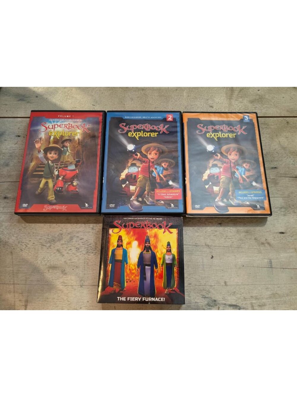 Superbook Explorer DVD Volumes 1-3 & The Fiery Furnace Family Christian Animated